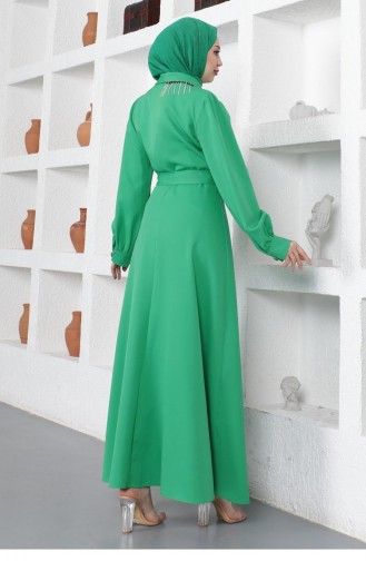 Green Hijab Dress 14149