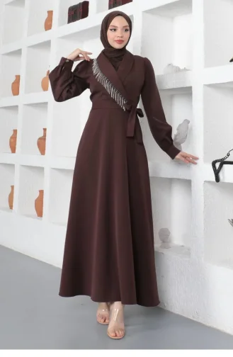 Brown Hijab Dress 14150
