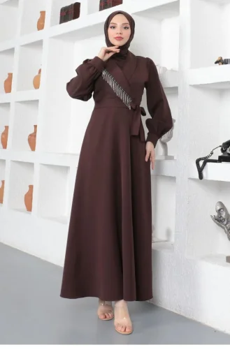 Brown Hijab Dress 14150