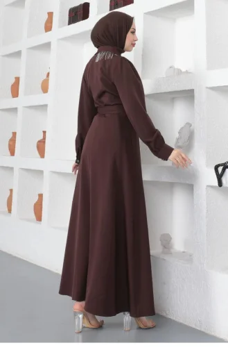 Brown Hijab Dress 14150