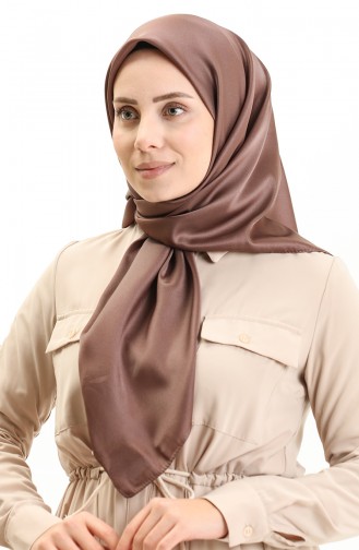 Kristal Düz Eşarp 0010-18 Kahverengi