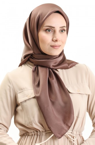 Kristal Düz Eşarp 0010-18 Kahverengi