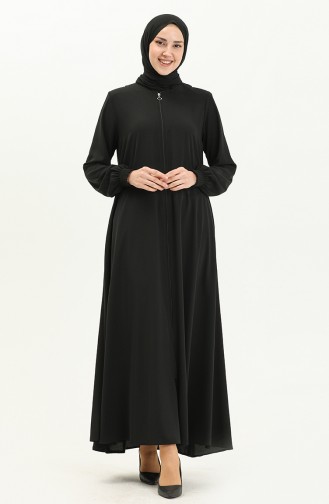 Mevlana Abaya mit Reißverschluss 1970-01 Schwarz 1970-01