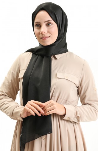 Shiny Plain Shawl 0004-04 Black 0004-04