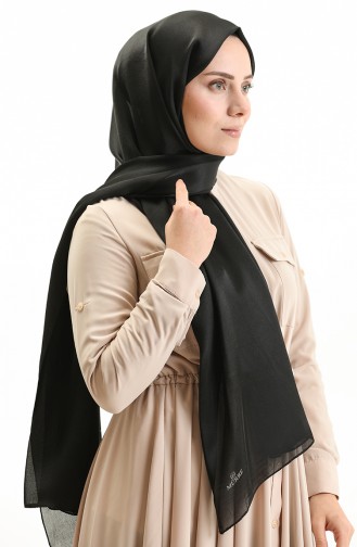 Shiny Plain Shawl 0004-04 Black 0004-04