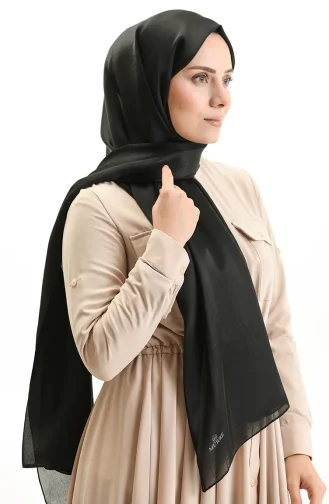 Shiny Plain Shawl 0004-04 Black 0004-04