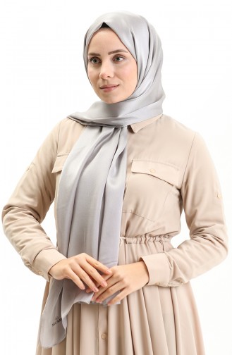 Shiny Plain Shawl 0004-06 Silver Gray 0004-06