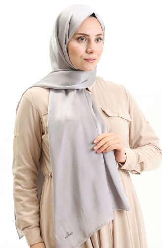Shiny Plain Shawl 0004-06 Silver Gray 0004-06