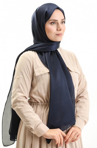 Shiny Plain Shawl 0004-08 Navy Blue 0004-08