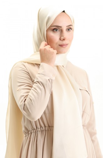 Shiny Plain Shawl 0004-10 Cream 0004-10