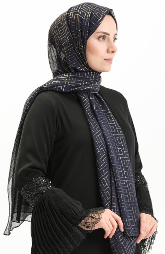 Navy Blue Sjaal 0007A-15