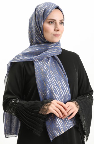 Abendkleider Haitianischer Folienschal 0007K-01 Indigo 0007K-01