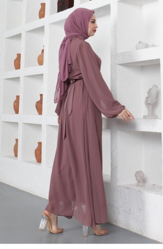 Dusty Rose Hijab Evening Dress 14153