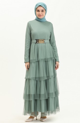 Minzengrün Hijab-Abendkleider 2667