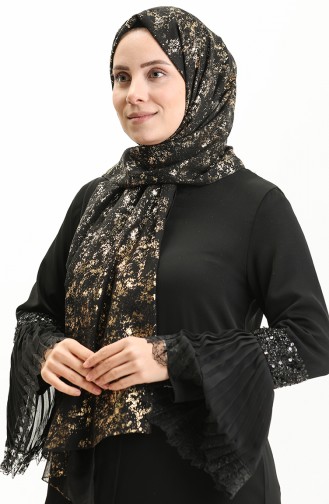 Haiti Foil Evening Shawl 0007-04 Black 0007-04