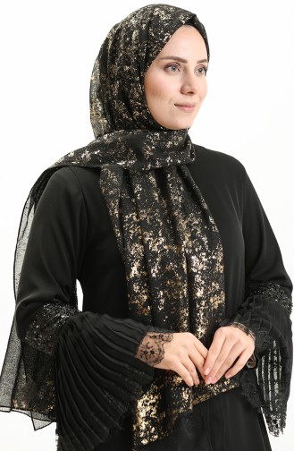 Haiti Foil Evening Shawl 0007-04 Black 0007-04