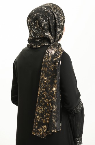 Haiti Foil Evening Shawl 0007-04 Black 0007-04