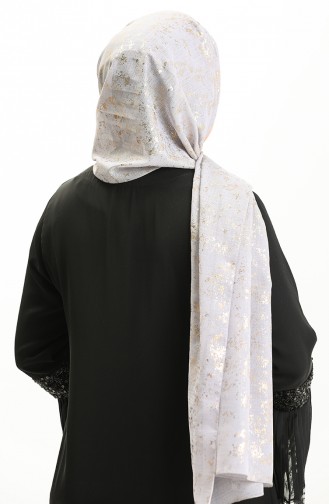 Châle de Soirée Feuille d Haïti 0007-08 Argent Gris 0007-08