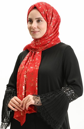 Haiti Foil Evening Shawl 0007-13 Red 0007-13