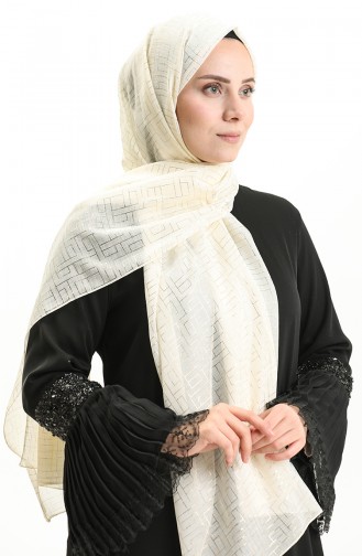 Haiti Foil Evening Shawl 0007A-12 Cream 0007A-12