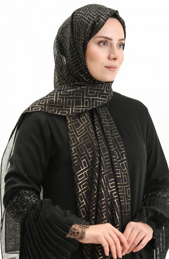 Haiti Foil Evening Shawl 0007F-01 Black 0007F-01