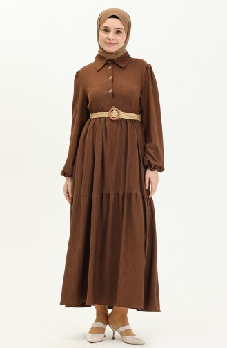 Brown Hijab Dress 4660