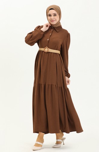 Brown Hijab Dress 4660