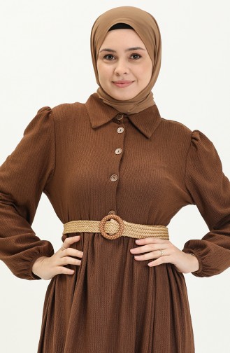 Brown Hijab Dress 4660