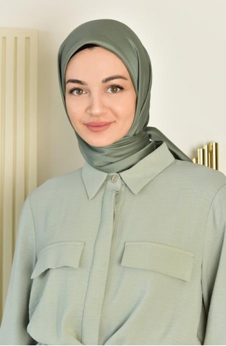 Kristal Parlak Eşarp 000064-10 Koyu Yeşil