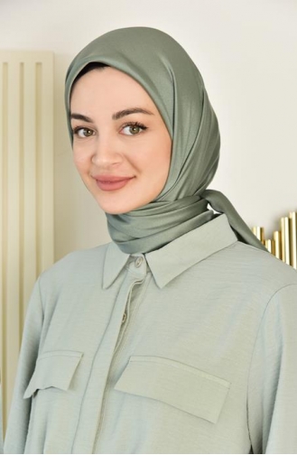 Kristal Parlak Eşarp 000064-10 Koyu Yeşil