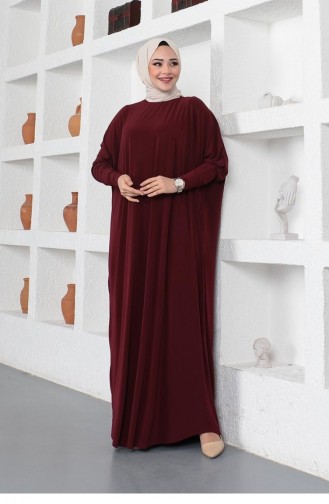 Weinrot Hijab Kleider 2045MG.BRD