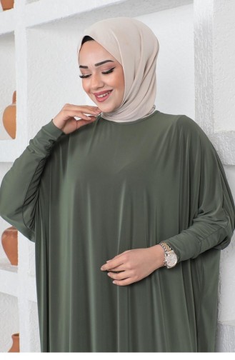 Khaki Hijab Dress 2045MG.HAK