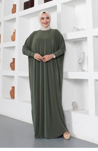 Khaki Hijab Dress 2045MG.HAK