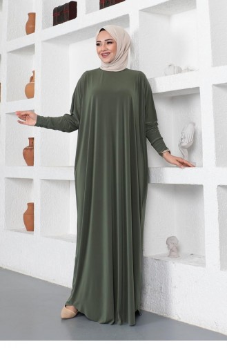 Khaki Hijab Dress 2045MG.HAK