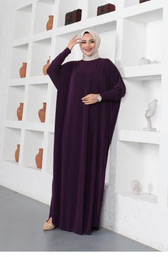 Yarasa Kol Salaş Elbise Mürdüm