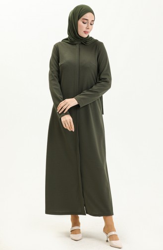 Hidden Placket Abaya 2027-02 Black 2027-03