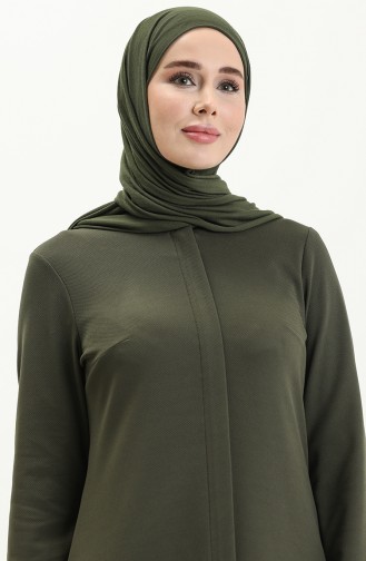 Hidden Placket Abaya 2027-02 Black 2027-03