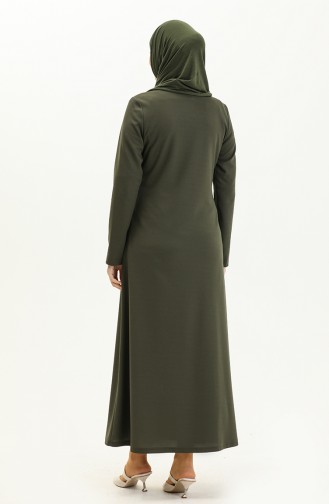 Hidden Placket Abaya 2027-02 Black 2027-03