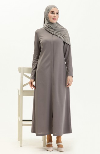 Hidden Placket Abaya 2027-02 Black 2027-06