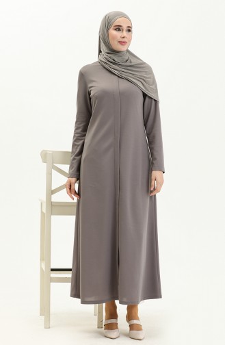 Abaya mit verstecktem Kragen 2027-06 Grau 2027-06