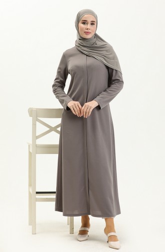 Abaya mit verstecktem Kragen 2027-06 Grau 2027-06