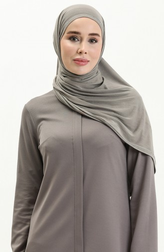 Abaya mit verstecktem Kragen 2027-06 Grau 2027-06