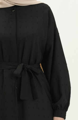 Buttoned Crepe Abaya 24Y8868-01 Black 24Y8868-01