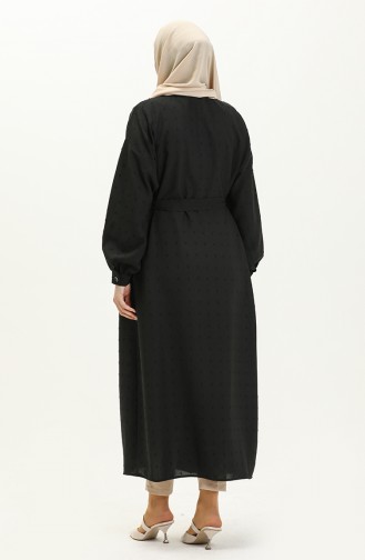 Buttoned Crepe Abaya 24Y8868-01 Black 24Y8868-01