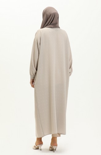 Geknöpfte Abaya aus Krepp 24Y8868-05 Stein 24Y8868-05