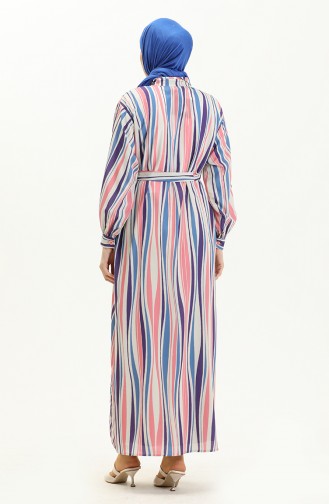 Striped Belted Dress 24Y8887-02 Purple Powder 24Y8887-02