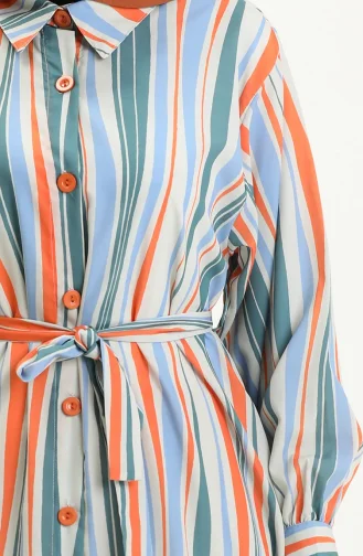 Striped Belted Dress 24Y8887-04 Blue Orange 24Y8887-04