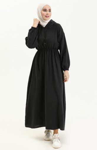 Robe à Capuche en Mousseline 24Y8895-02 Noir 24Y8895-02