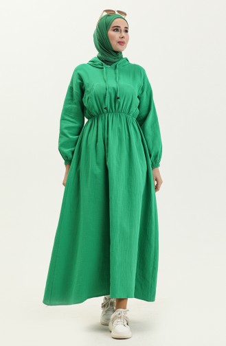 Robe à Capuche en Mousseline 24Y8895-05 Vert 24Y8895-05
