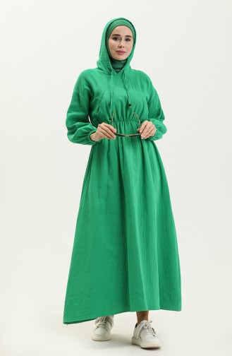 Robe à Capuche en Mousseline 24Y8895-05 Vert 24Y8895-05